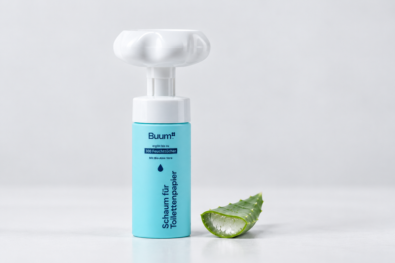Aloe-Blatt und Flasche