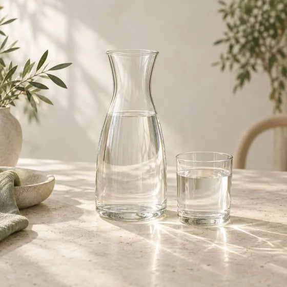 Glasbehälter mit klarem Wasser